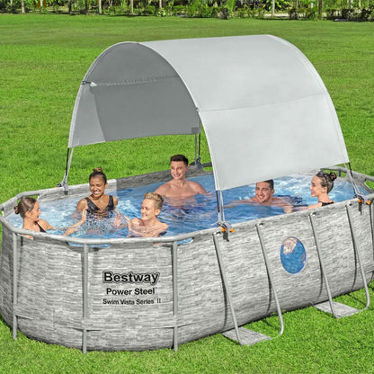 Bestway Flowclear Pool Canopy for 6' 11" to 11' 2" Above Ground Pools, Gray