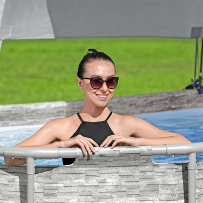 Bestway Flowclear Pool Canopy for 6' 11" to 11' 2" Above Ground Pools, Gray