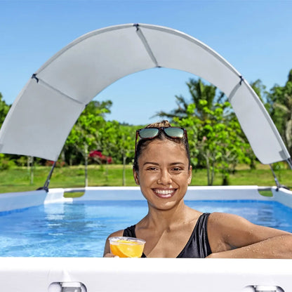 Bestway Flowclear Pool Canopy for 6' 11" to 11' 2" Above Ground Pools, Gray
