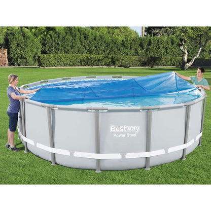 Bestway Flowclear 15 Feet Round Above Ground Pool Solar Pool Cover Only, Blue