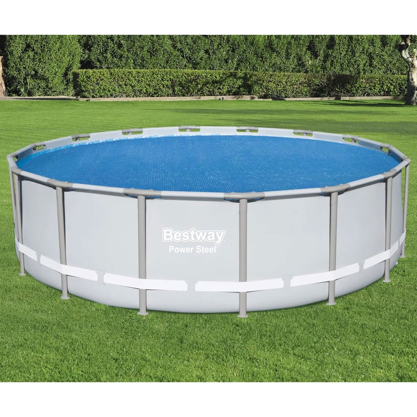 Bestway Flowclear 15 Feet Round Above Ground Pool Solar Pool Cover Only, Blue