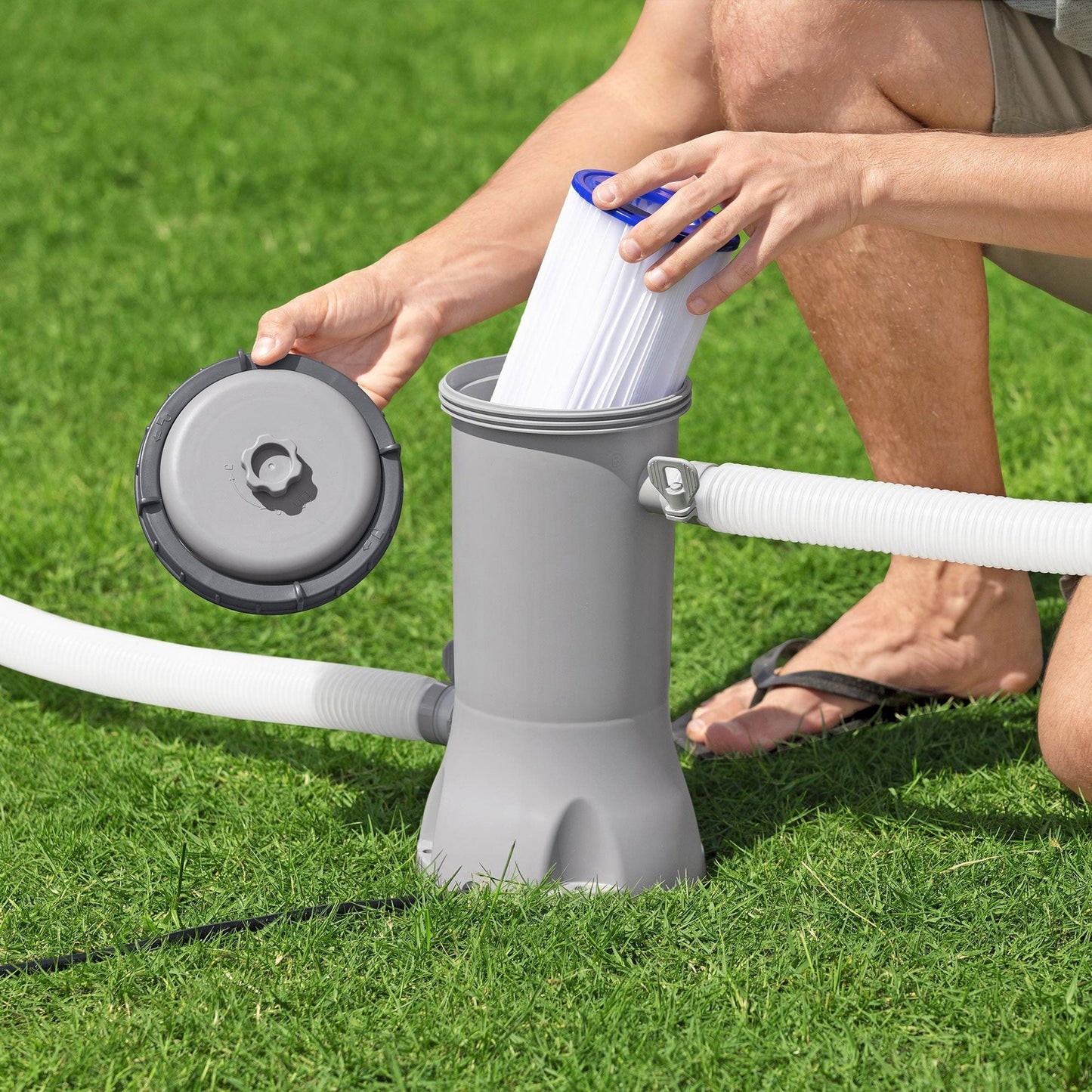 Bestway Flowclear 530 Gallons per Hour Above Ground Swimming Pool Filter Pump