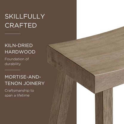 Maven Lane Vincent Wooden Rustic Kitchen Bar Stool, Antiqued Grey, Set of 2