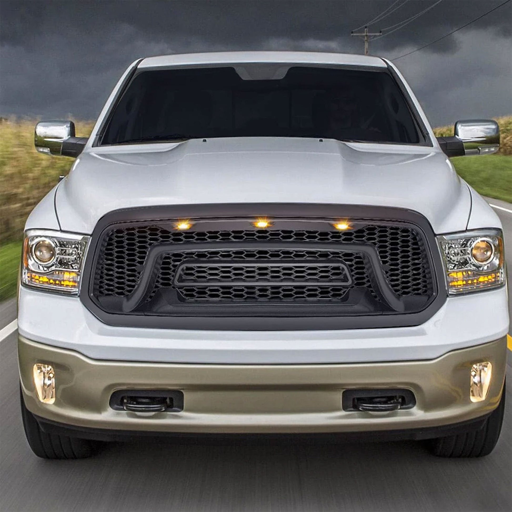 AMERICAN MODIFIED Rebel Grille with Amber Lights for 2013-2018 Dodge Ram 1500 - Find Fresh Goods