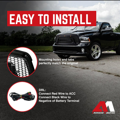 AMERICAN MODIFIED Rebel Grille with Amber Lights for 2013-2018 Dodge Ram 1500 - Find Fresh Goods