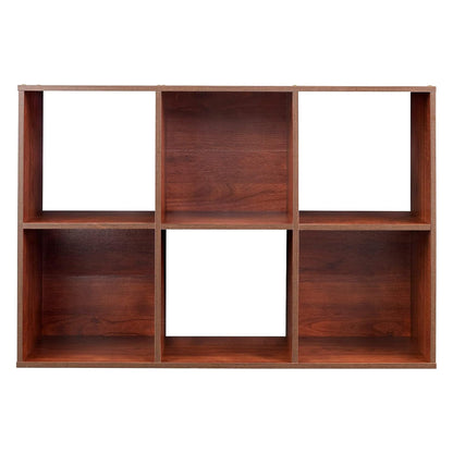 ClosetMaid 6 Cube Cubby Wood Open Bookcase Display Shelf Organizer, Dark Cherry