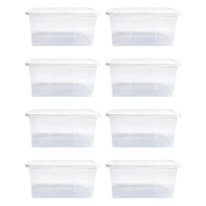 Homz 12 Qt Snaplock Clear Plastic Storage Container Bin with Secure Lid (8 Pack)