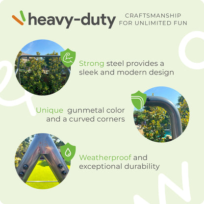 gobaplay Outdoor Swing Set Frame & gobaplay Round Swing & gobaplay Hanging Tent