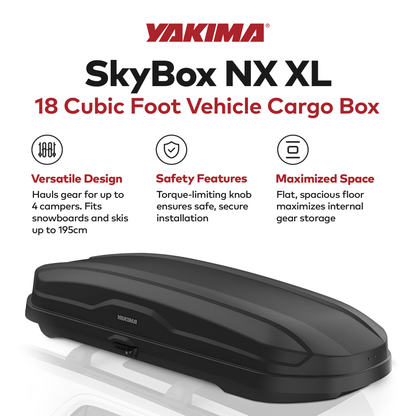 Yakima SkyBox NX XL 18 Cubic Foot Vehicle Cargo Box for StreamLine Crossbars - Find Fresh Goods