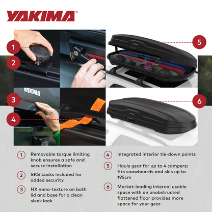Yakima SkyBox NX XL 18 Cubic Foot Vehicle Cargo Box for StreamLine Crossbars - Find Fresh Goods