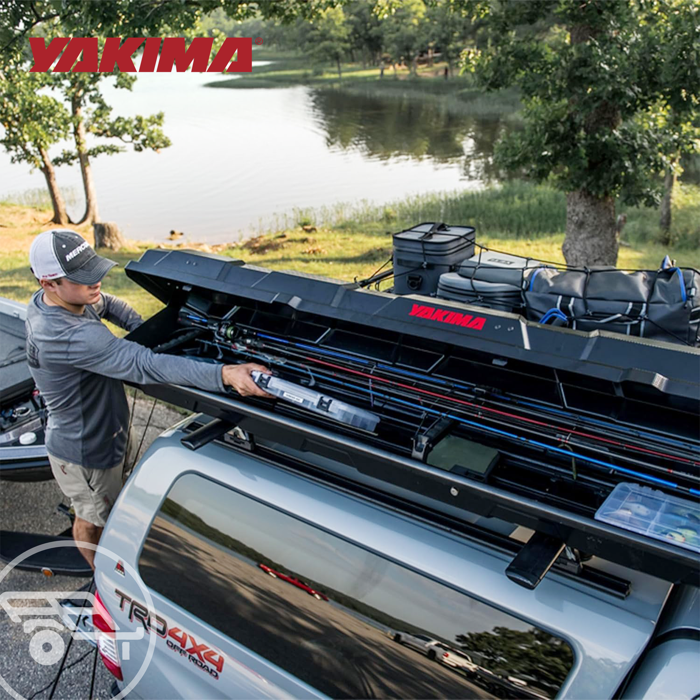 Yakima TopWater Enclosed Rooftop Fishing Rod Box Compatible w/ EasyRider Trailer - Find Fresh Goods