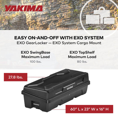 Yakima EXO GearLocker 10 Cu Ft Vehicle Roof Rack Cargo Box for EXO SwingBase - Find Fresh Goods