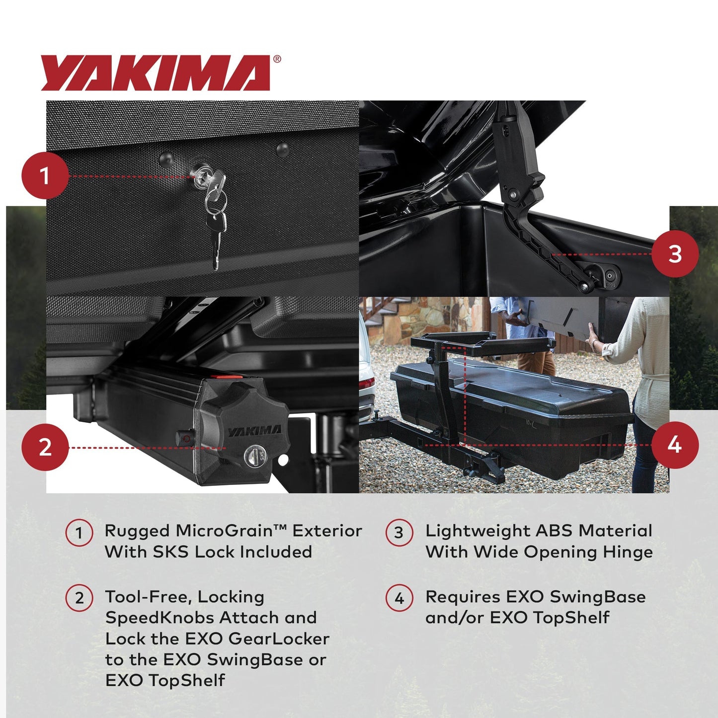Yakima EXO GearLocker 10 Cu Ft Vehicle Roof Rack Cargo Box for EXO SwingBase - Find Fresh Goods