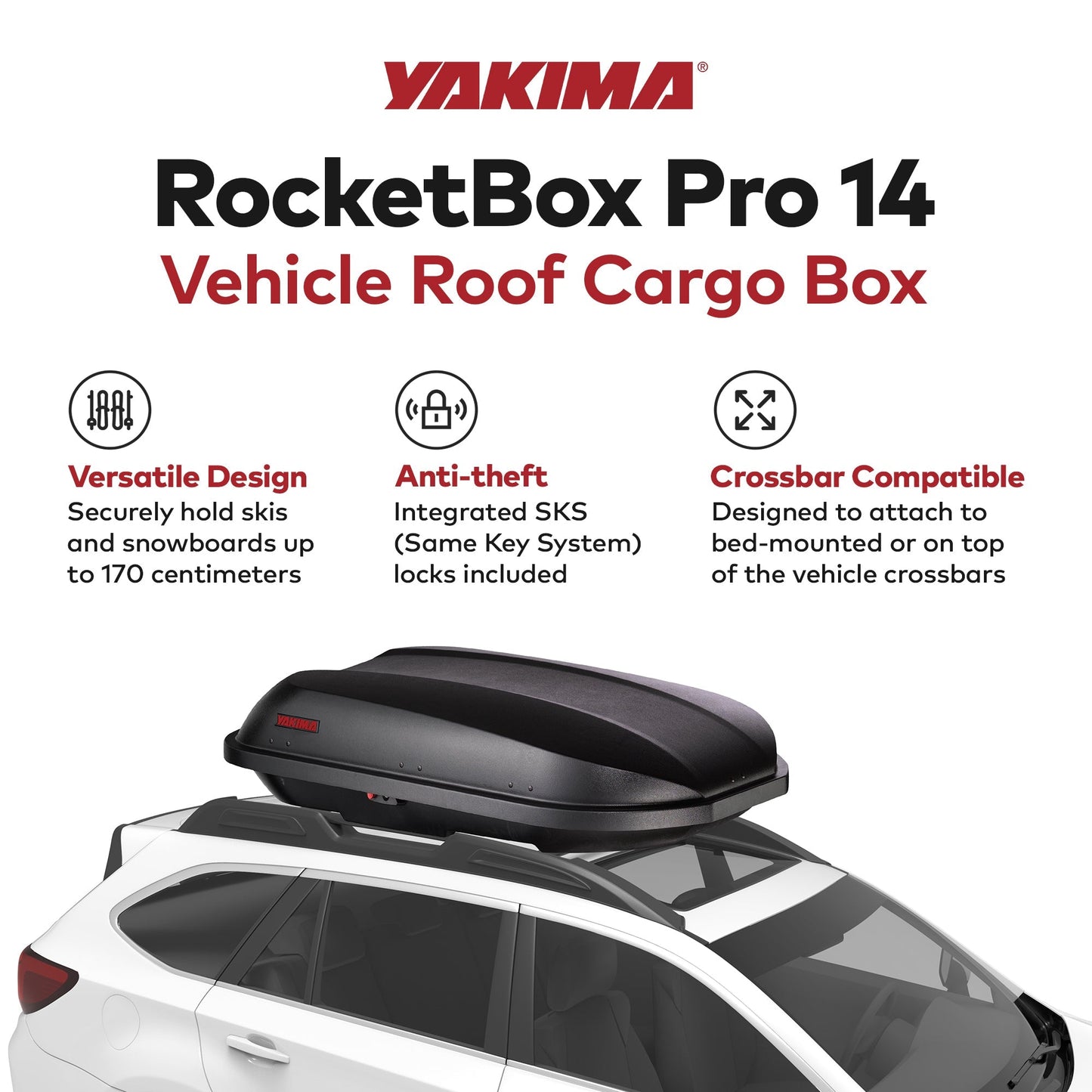 Yakima RocketBox Pro 14 Roof Cargo Box Carrier for StreamLine Crossbar, Black - Find Fresh Goods