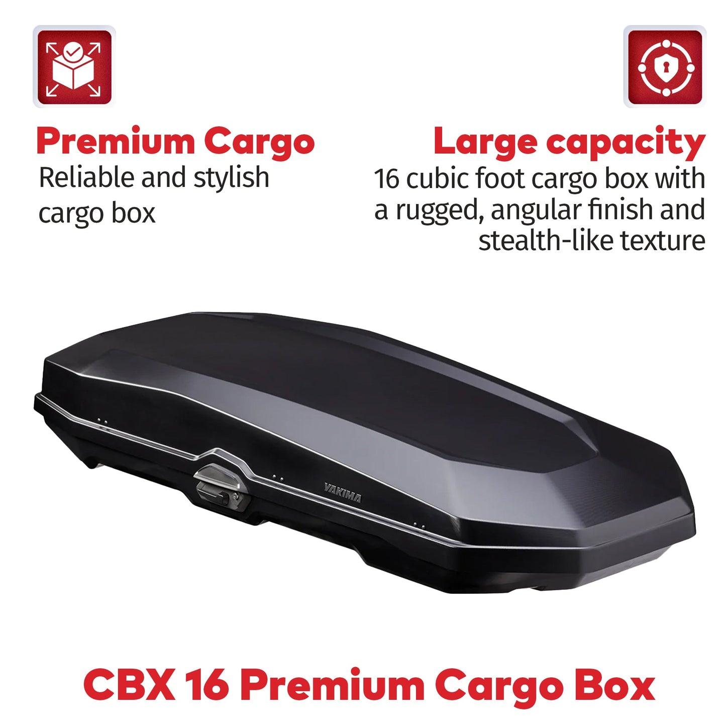 Yakima CBX 16 Roof Top Cargo Rugged Carrier Box, Fits StreamLine Crossbar, Black - Find Fresh Goods