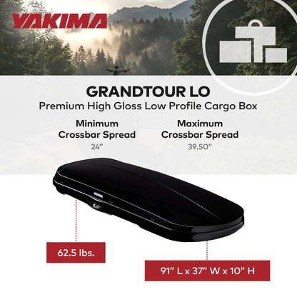 Yakima Rooftop Cargo Box Low Profile Hard Roof Storage Carrier GrandTour Lo - Find Fresh Goods