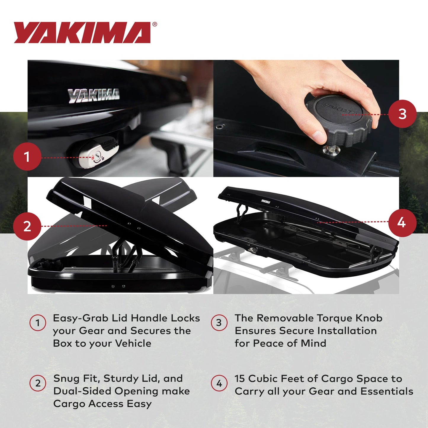 Yakima Rooftop Cargo Box Low Profile Hard Roof Storage Carrier GrandTour Lo - Find Fresh Goods