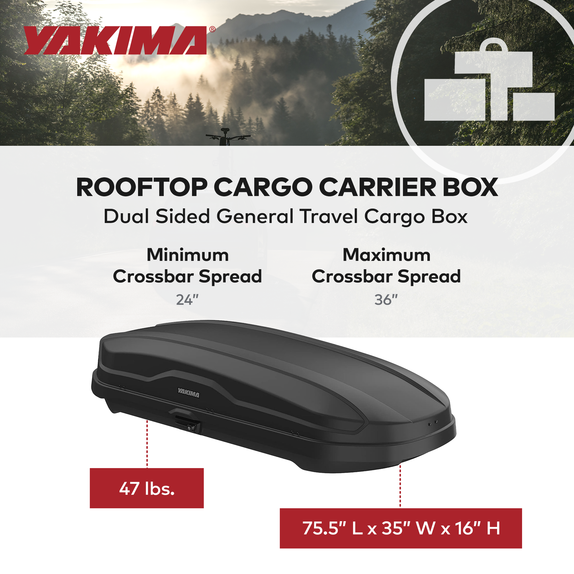 Yakima NX 16 Vehicle Rooftop Cargo Carrier Box, Fits StreamLine CrossbarsBlack - Find Fresh Goods