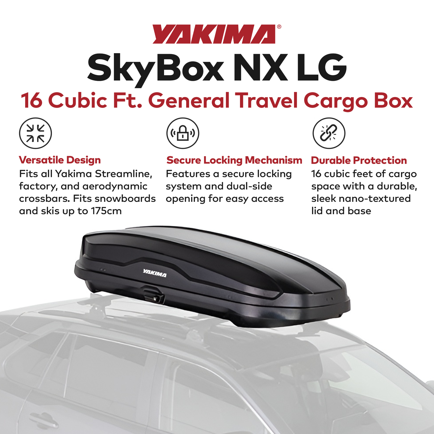 Yakima NX 16 Vehicle Rooftop Cargo Carrier Box, Fits StreamLine CrossbarsBlack - Find Fresh Goods