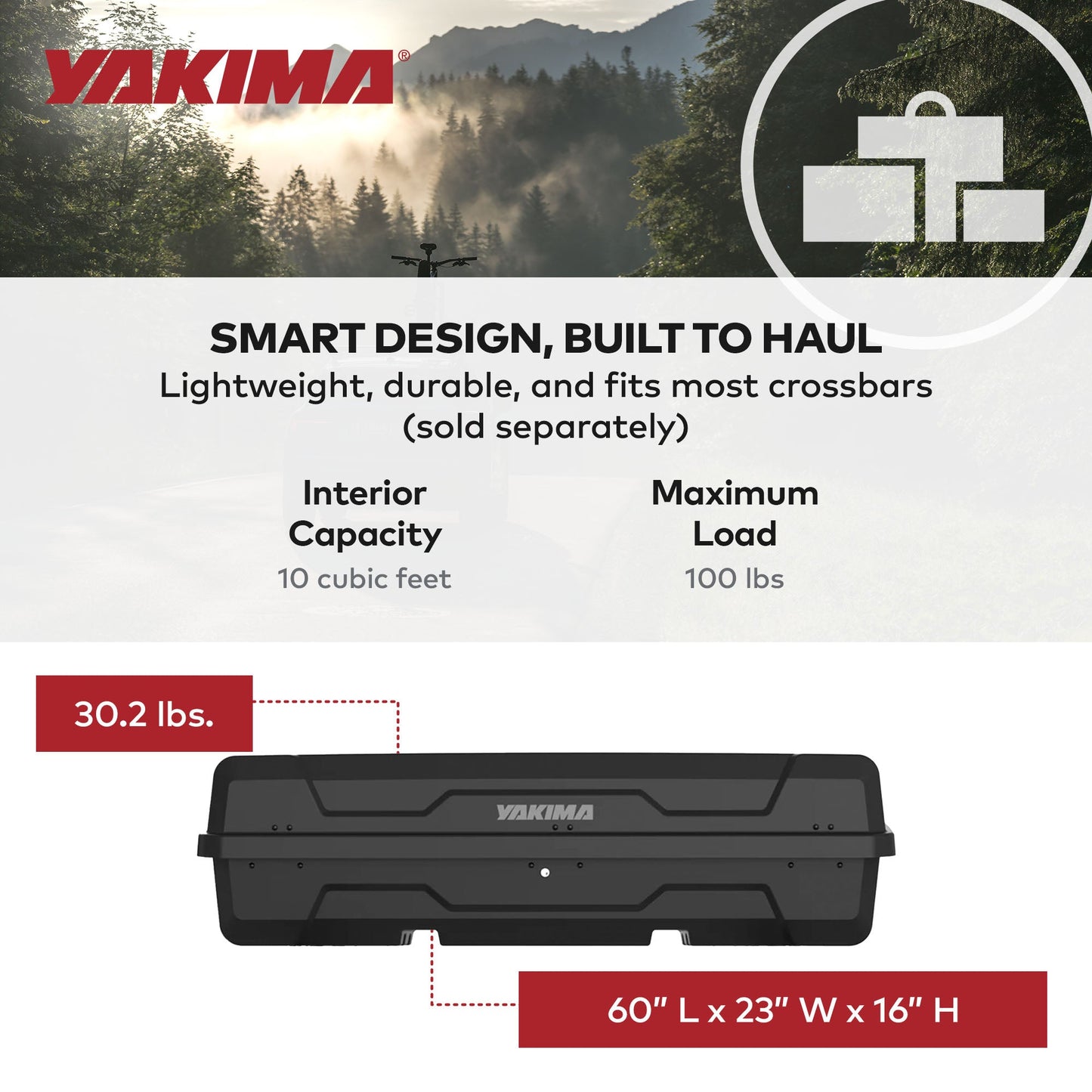 Yakima DeepSpace 10 Rooftop Cargo Box, Hard Shell Vehicle Roof Storage Carrier - Find Fresh Goods