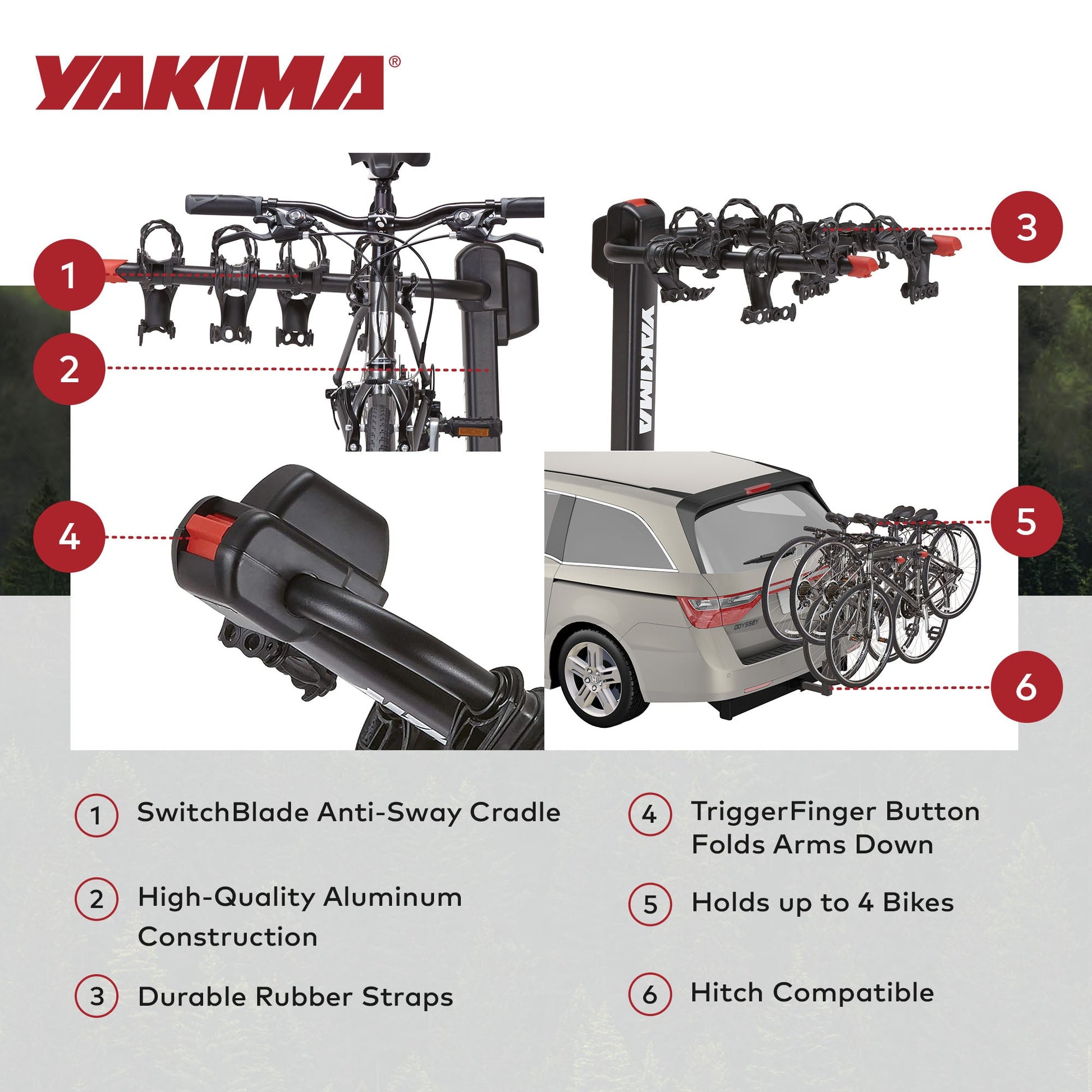 Yakima DoubleDown 4 Tilting Hitch-Mounted Bike Rack for Cars, SUVs, & Trucks - Find Fresh Goods