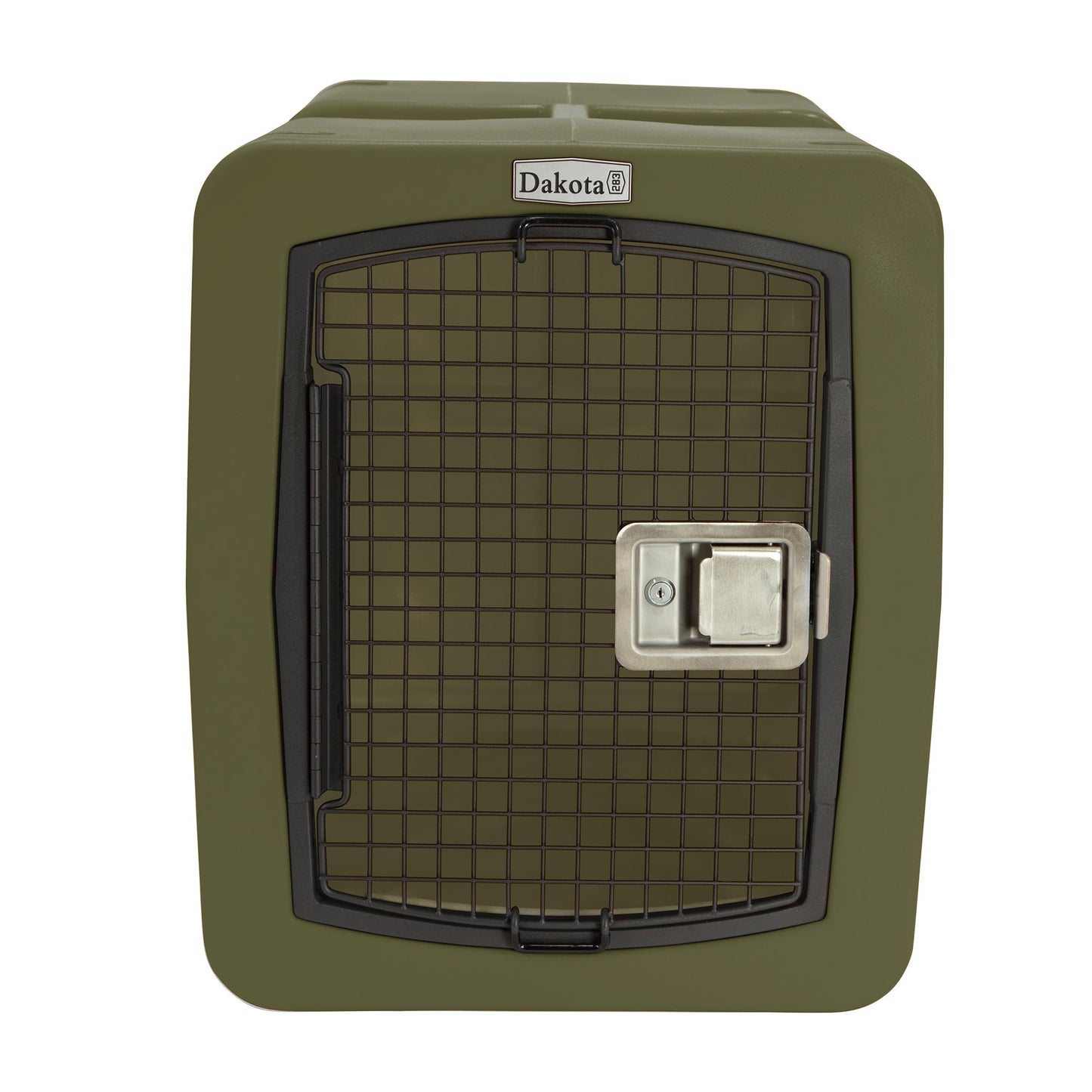 Dakota 283 G3 Medium Easy to Clean Dog Kennel w/ Handle & Latching Door, Olive