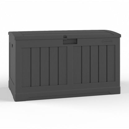 Suncast 50 Gallon Medium Resin Outdoor Storage Deck Box with Lid, Peppercorn