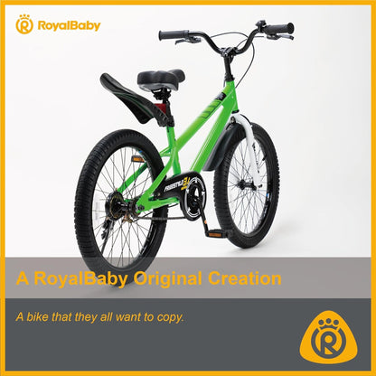 RoyalBaby Freestyle Kids 20 Inch Bike with Kickstand, Bell and Reflectors, Green