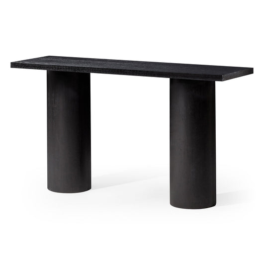 Maven Lane Lana Contemporary Wooden Console Table in Refined Black Finish