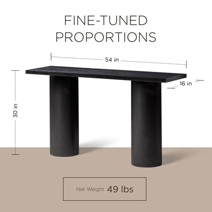 Maven Lane Lana Contemporary Wooden Console Table in Refined Black Finish