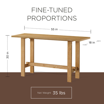 Maven Lane Hera Modern Wooden Console Table in Weathered Natural Finish