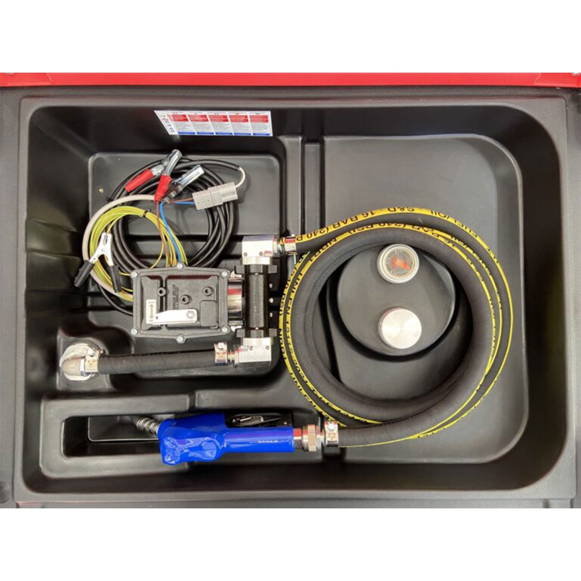 AM-TANK 116 Gallon Gasoline & Diesel Fuel Tank with 12 Volt Pump & Covering Lid - Find Fresh Goods