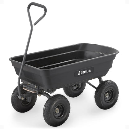 Gorilla Carts Poly Garden Dump Cart Camping Beach Wagon, 600 Pound Capacity