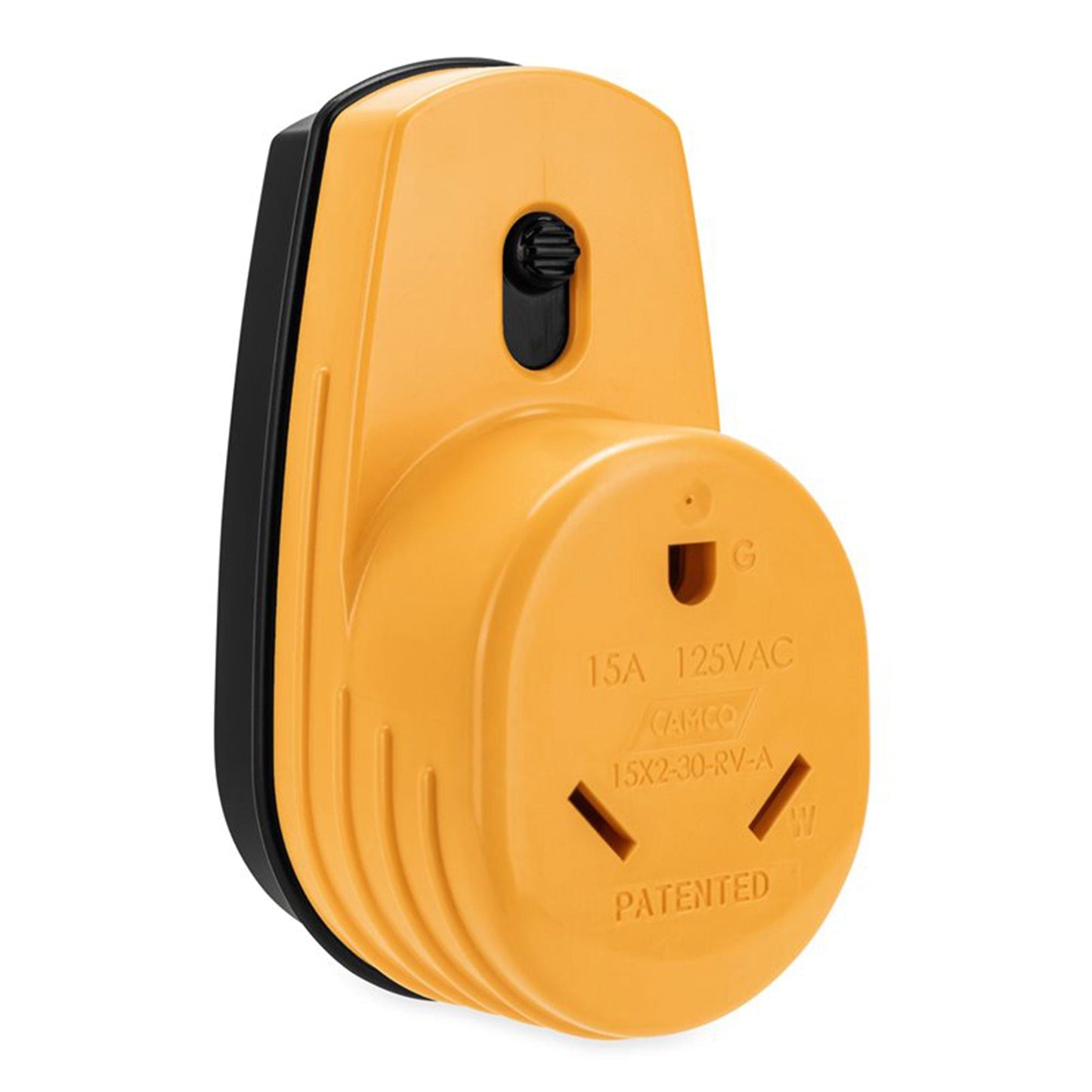 Camco 55225 Power Grip RV 125 Volt Two Plug 15 Amp to Single 30 Amp Adapter - Find Fresh Goods
