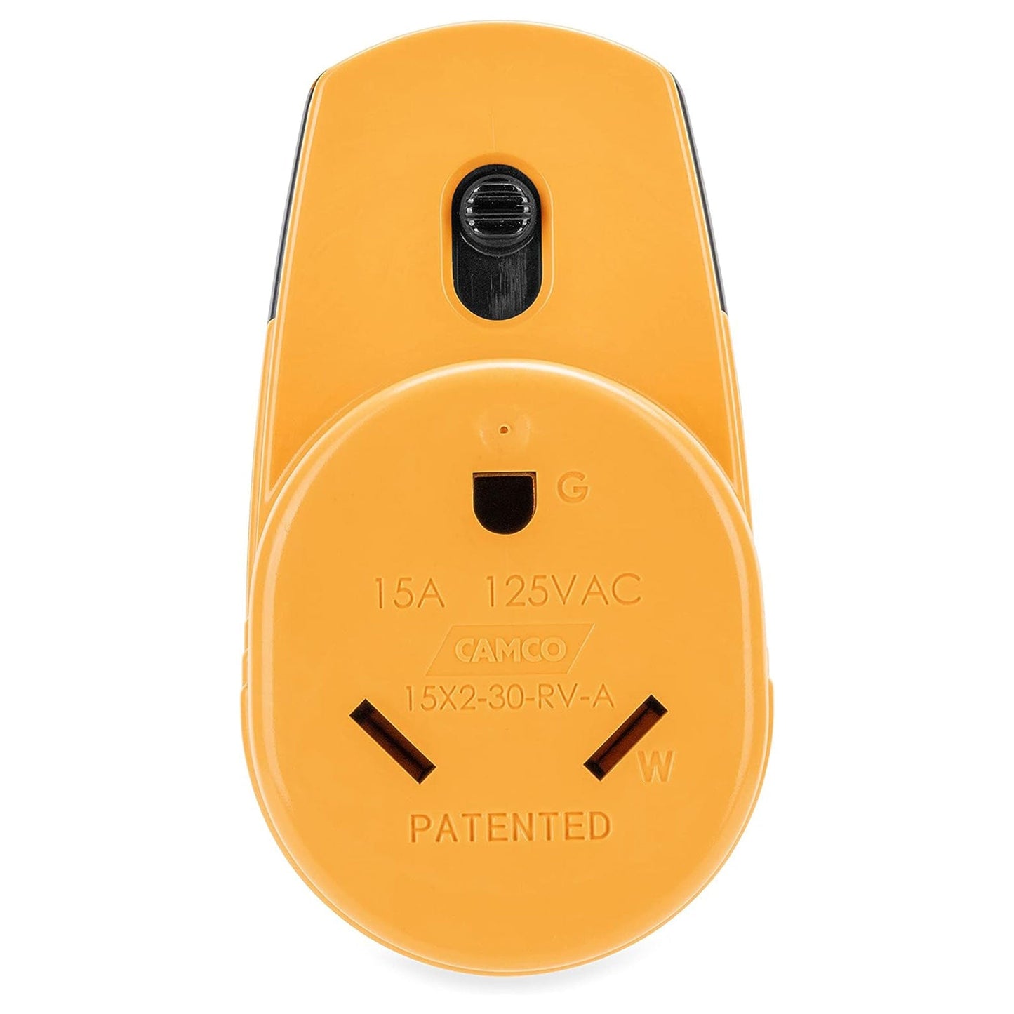 Camco 55225 Power Grip RV 125 Volt Two Plug 15 Amp to Single 30 Amp Adapter - Find Fresh Goods