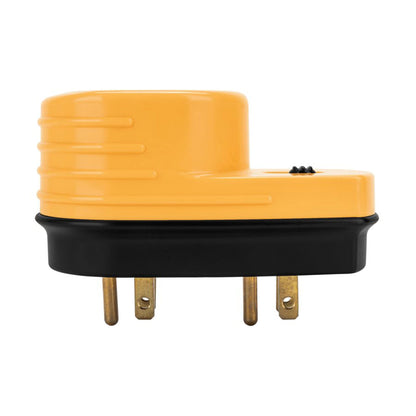 Camco 55225 Power Grip RV 125 Volt Two Plug 15 Amp to Single 30 Amp Adapter - Find Fresh Goods