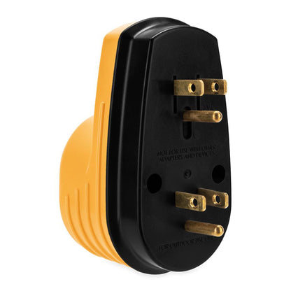 Camco 55225 Power Grip RV 125 Volt Two Plug 15 Amp to Single 30 Amp Adapter - Find Fresh Goods