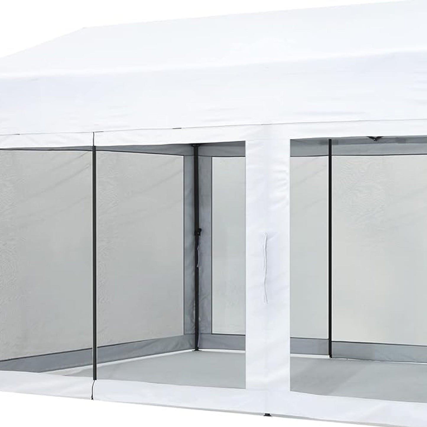 Suntime 10' x 20' Easy Pop Up Rectangular Canopy with Removable Sidewalls, White