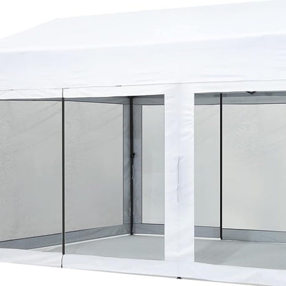 Suntime 10' x 20' Easy Pop Up Rectangular Canopy with Removable Sidewalls, White