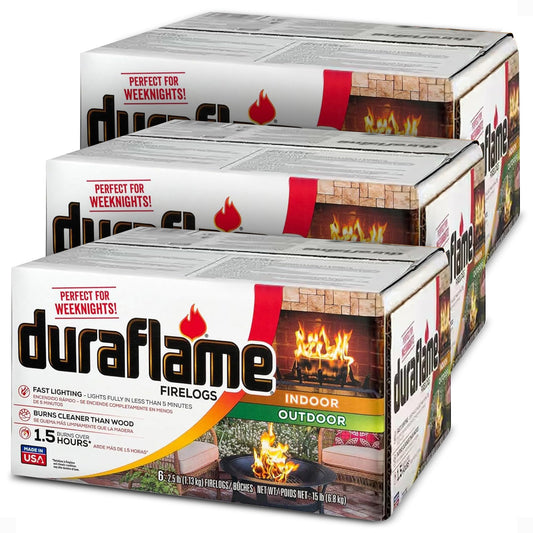 Duraflame 2.5lbs Indoor Outdoor Fireplace Pit Firelog 4.5 Hr Burn Time (18 Pack)