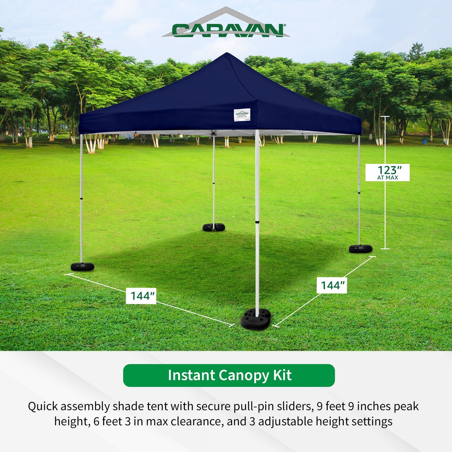 Caravan Canopy M Series Sidewall Kit & M Series Pro 2 Shade Tent w/Roller Bag