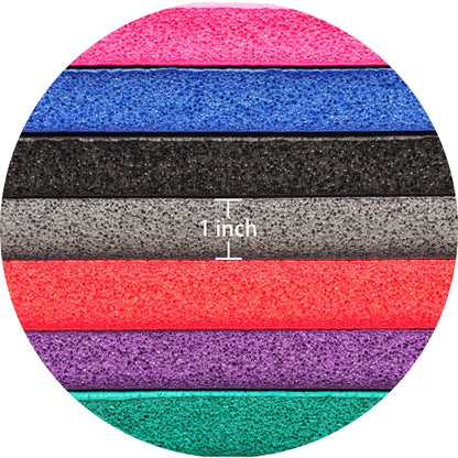 Signature Fitness 1" Extra Thick Exercise Fitness Yoga Mat w/ Carry Strap, Blue