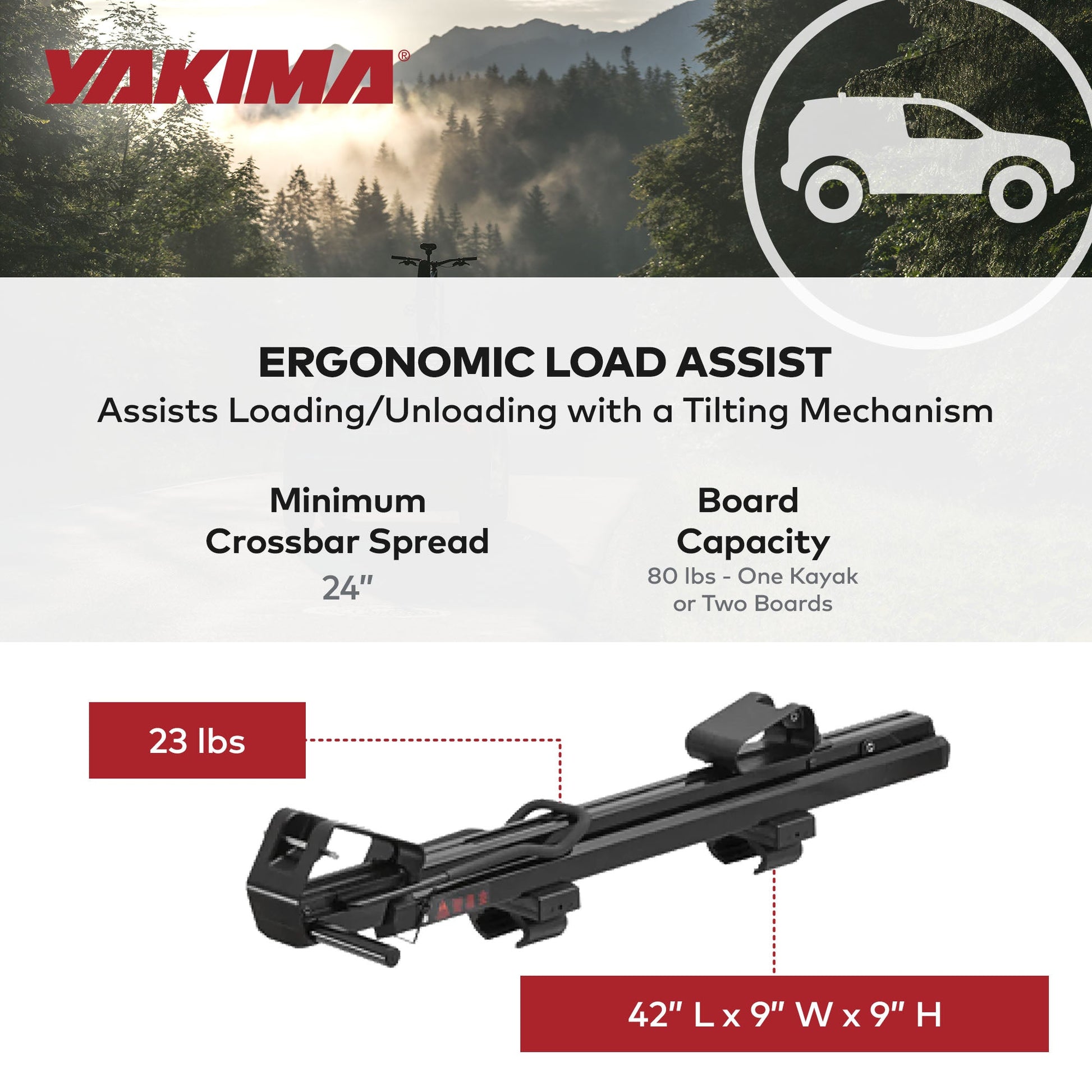 Yakima ShowDown Load Assist Kayak and SUP Rooftop Mount Rack for Vehicles, Black - Find Fresh Goods