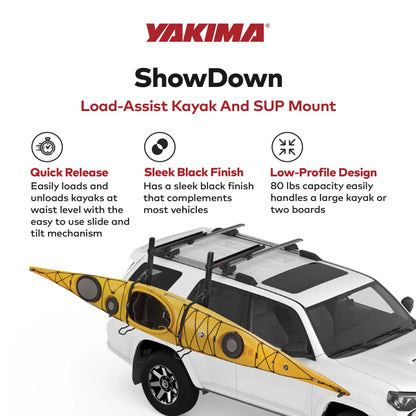 Yakima ShowDown Load Assist Kayak and SUP Rooftop Mount Rack for Vehicles, Black - Find Fresh Goods