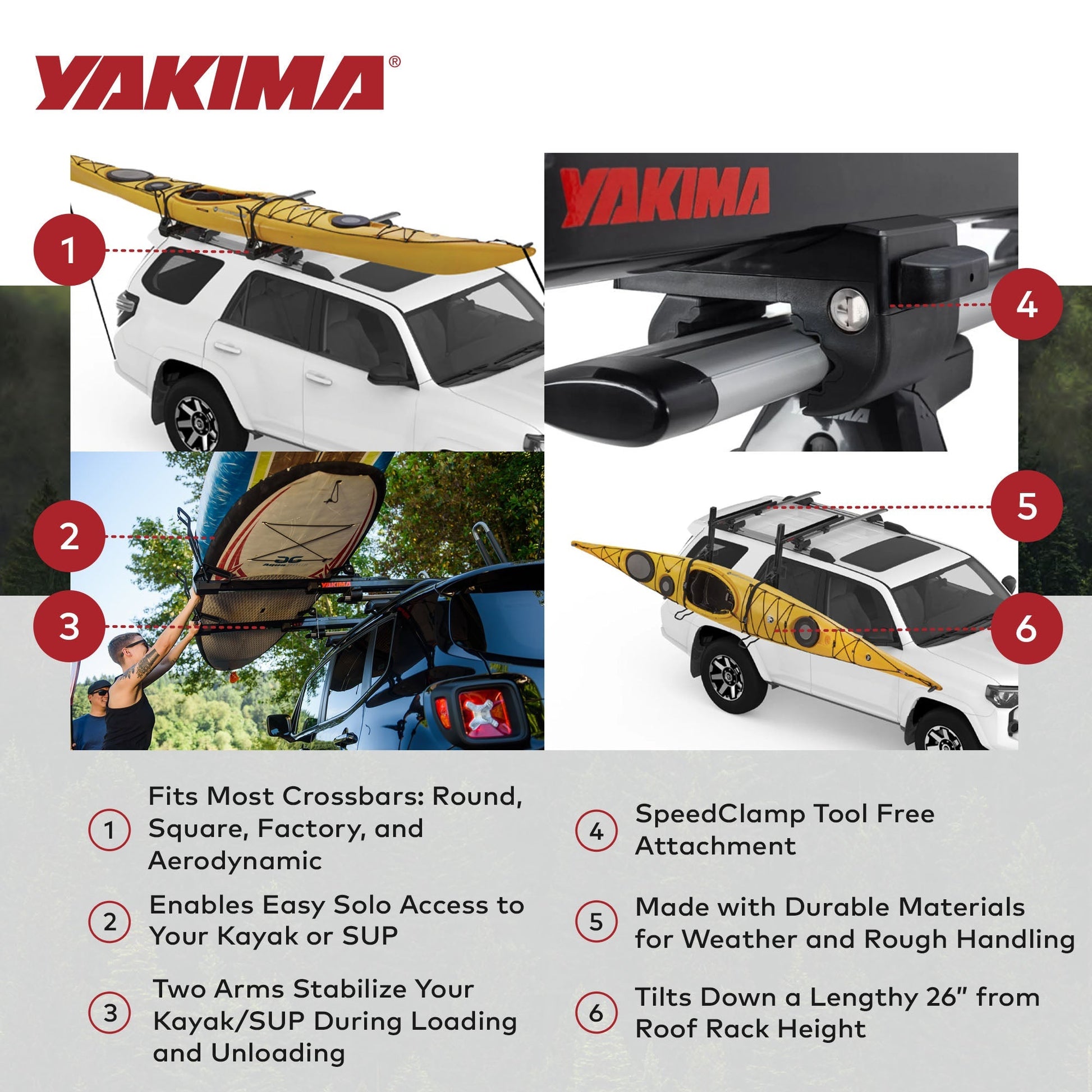 Yakima ShowDown Load Assist Kayak and SUP Rooftop Mount Rack for Vehicles, Black - Find Fresh Goods