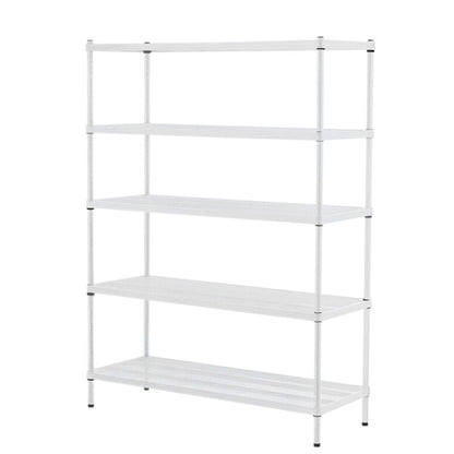 Design Ideas MeshWorks 5 Tier Shelving Unit Rack, Metal Storage Shelves, White