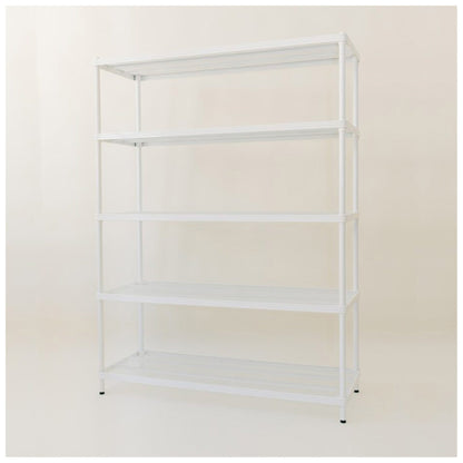 Design Ideas MeshWorks 5 Tier Shelving Unit Rack, Metal Storage Shelves, White
