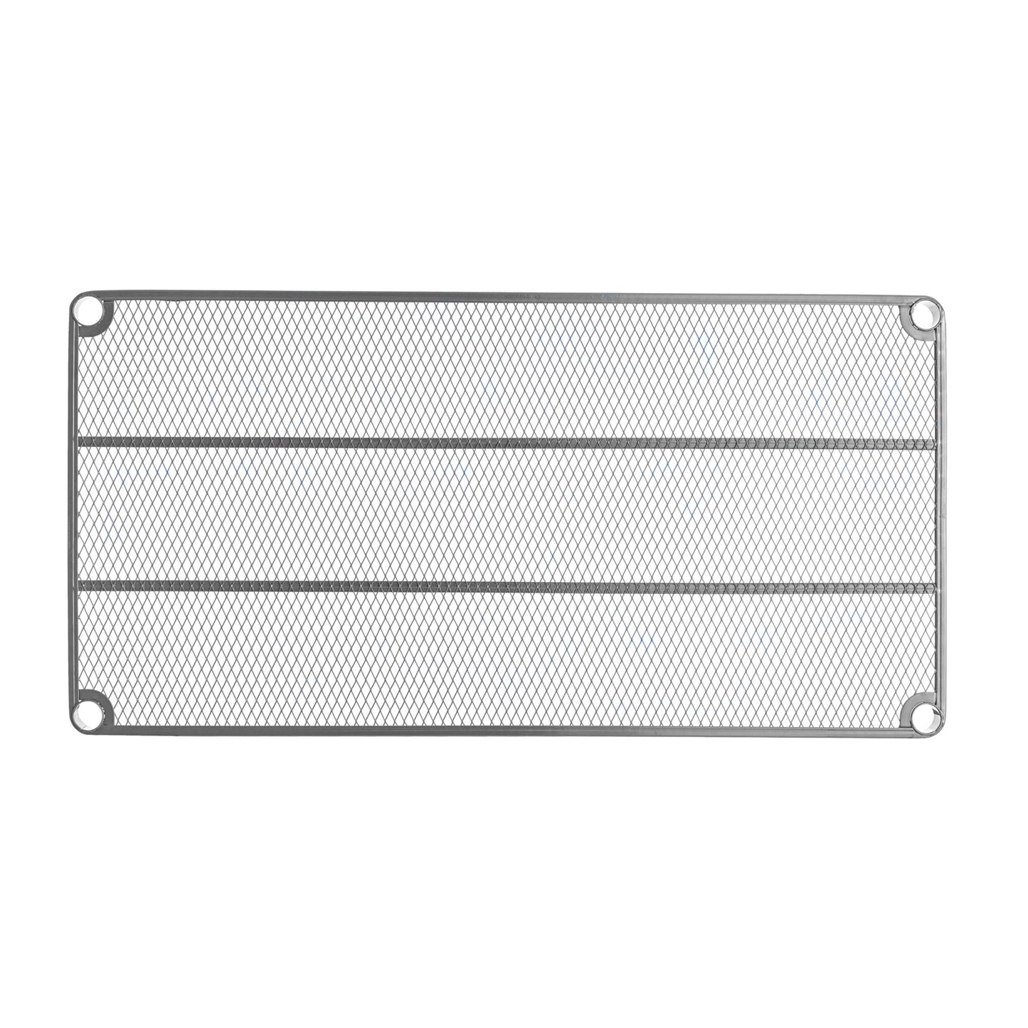 Design Ideas MeshWorks Metal Storage Utility Wood Top Shelving Unit Rack, Silver