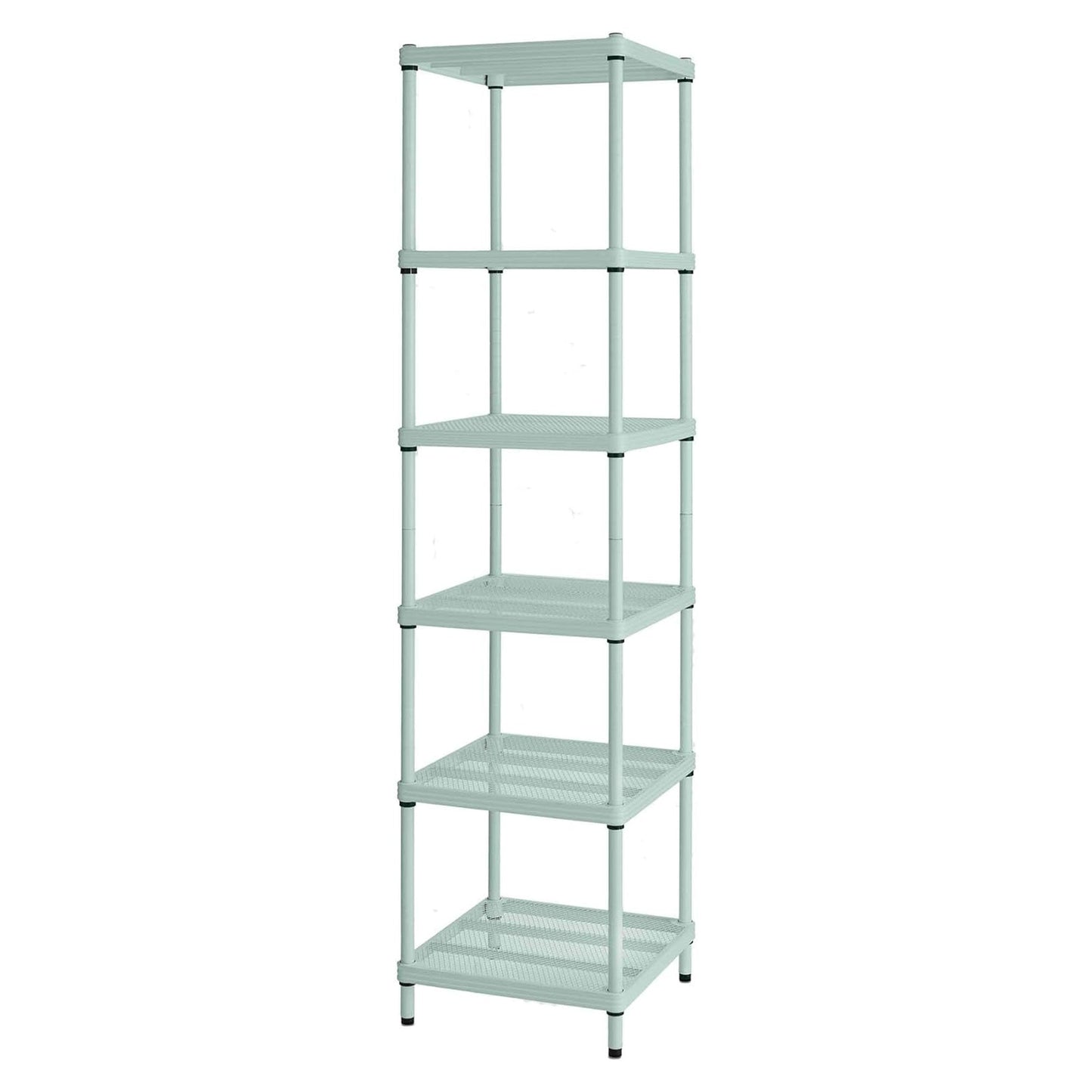 Design Ideas MeshWorks 6 Tier Tower Metal Storage Shelving Unit Rack, Green