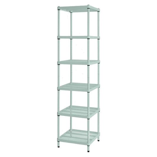 Design Ideas MeshWorks 6 Tier Tower Metal Storage Shelving Unit Rack, Green
